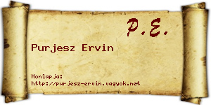 Purjesz Ervin névjegykártya